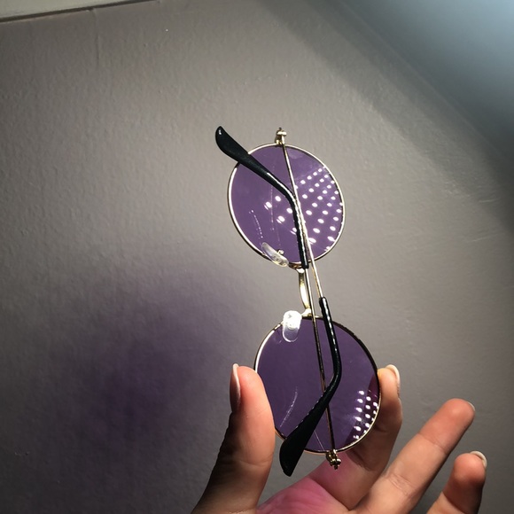 BLULU - ROUND SUNGLASSES (PURPLE) - Picture 2 of 7